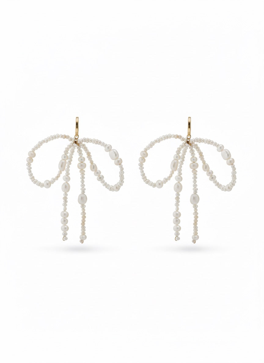 PERLŲ AUSKARAI "BOW"