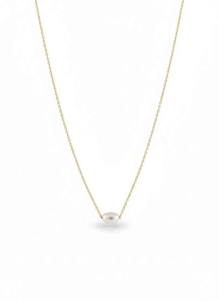 PAAUKSUOTA GRANDINĖLĖ SU PERLU "CINAMONAS"