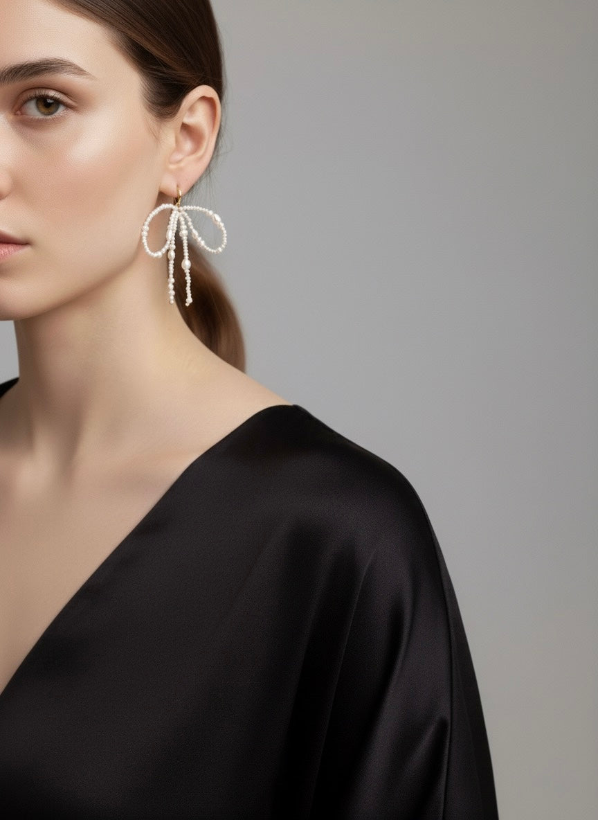 PERLŲ AUSKARAI "BOW"