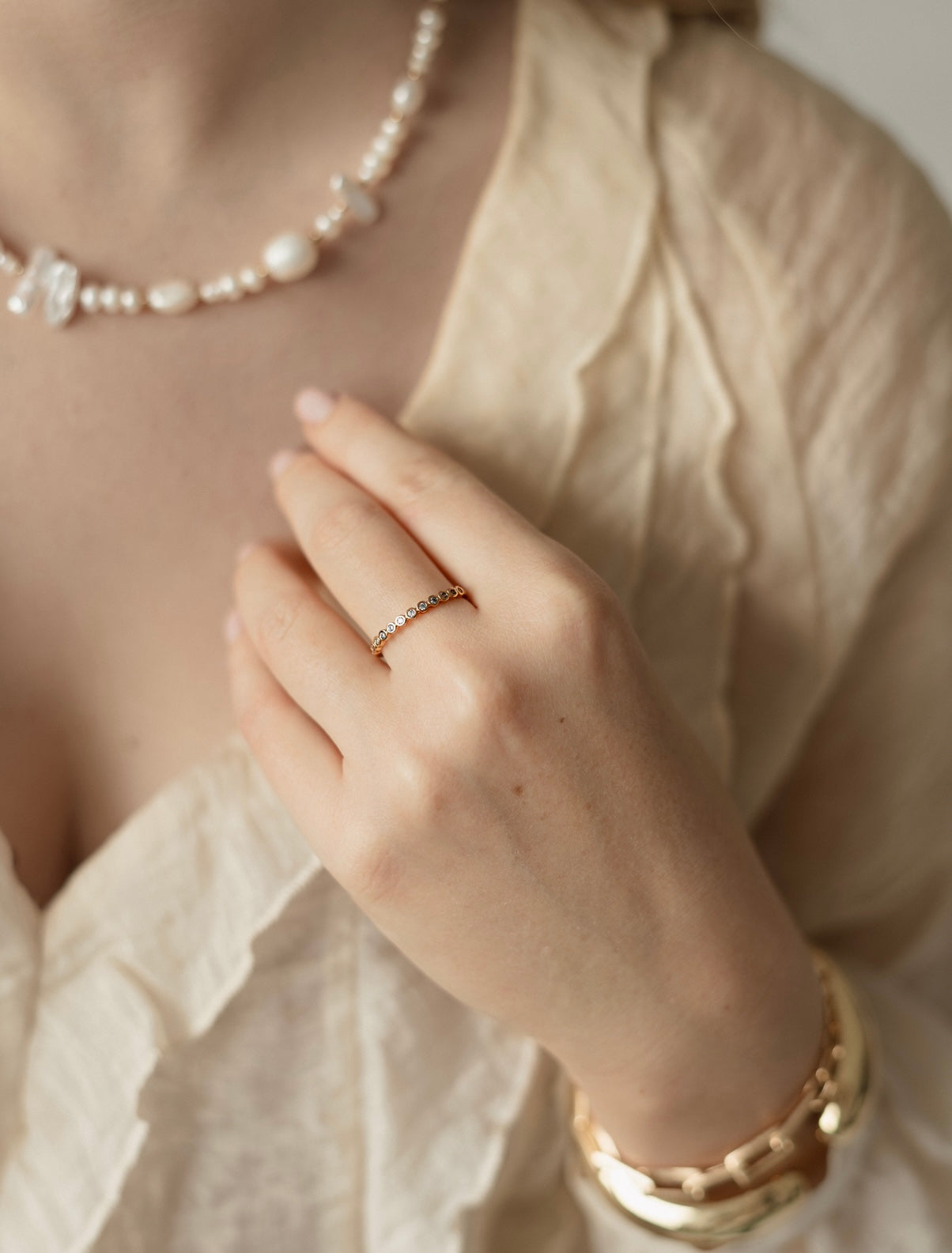 PAAUKSUOTAS ŽIEDAS "CHAMPAGNE"