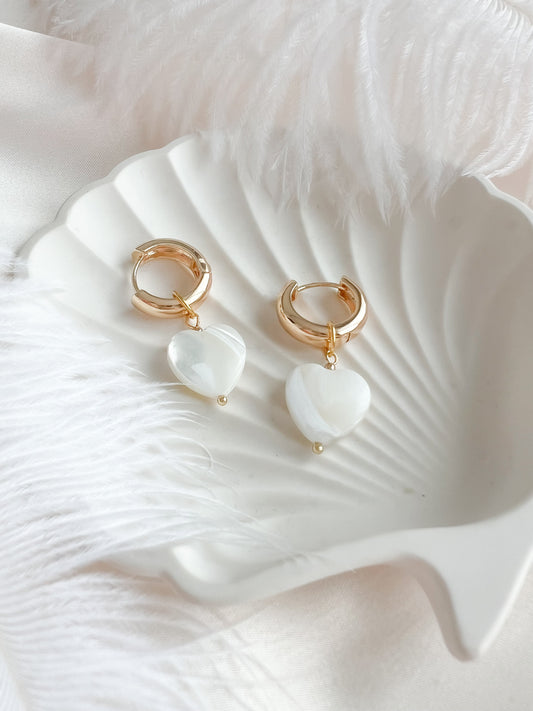 EARRINGS "PEARL HEART"