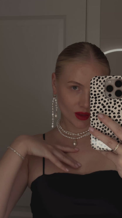 PERLŲ AUSKARAI "QUEEN'S GAMBIT"